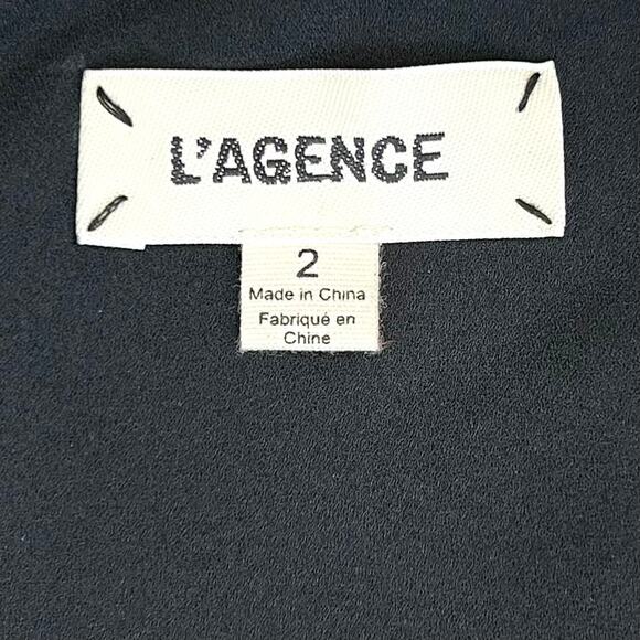 L'Agence Blue Metallic Wide Leg V-Neck Jaelyn Jumpsuit - Picture 10 of 10